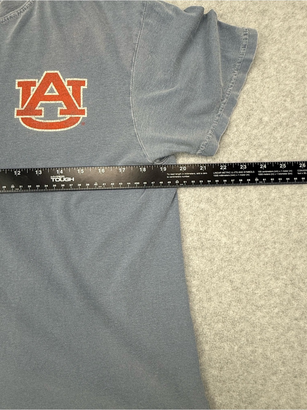 Auburn Tigers AU Logo T-Shirt Faded Blue Gray College Football Tee Approx M